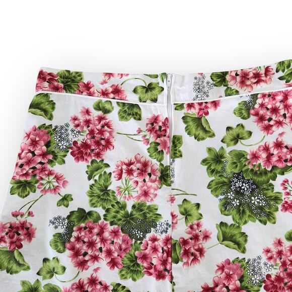Y2K Speechless Pink Green Geranium Floral A-Line Skirt Stretch Cotton Size 6 - Picture 6 of 8